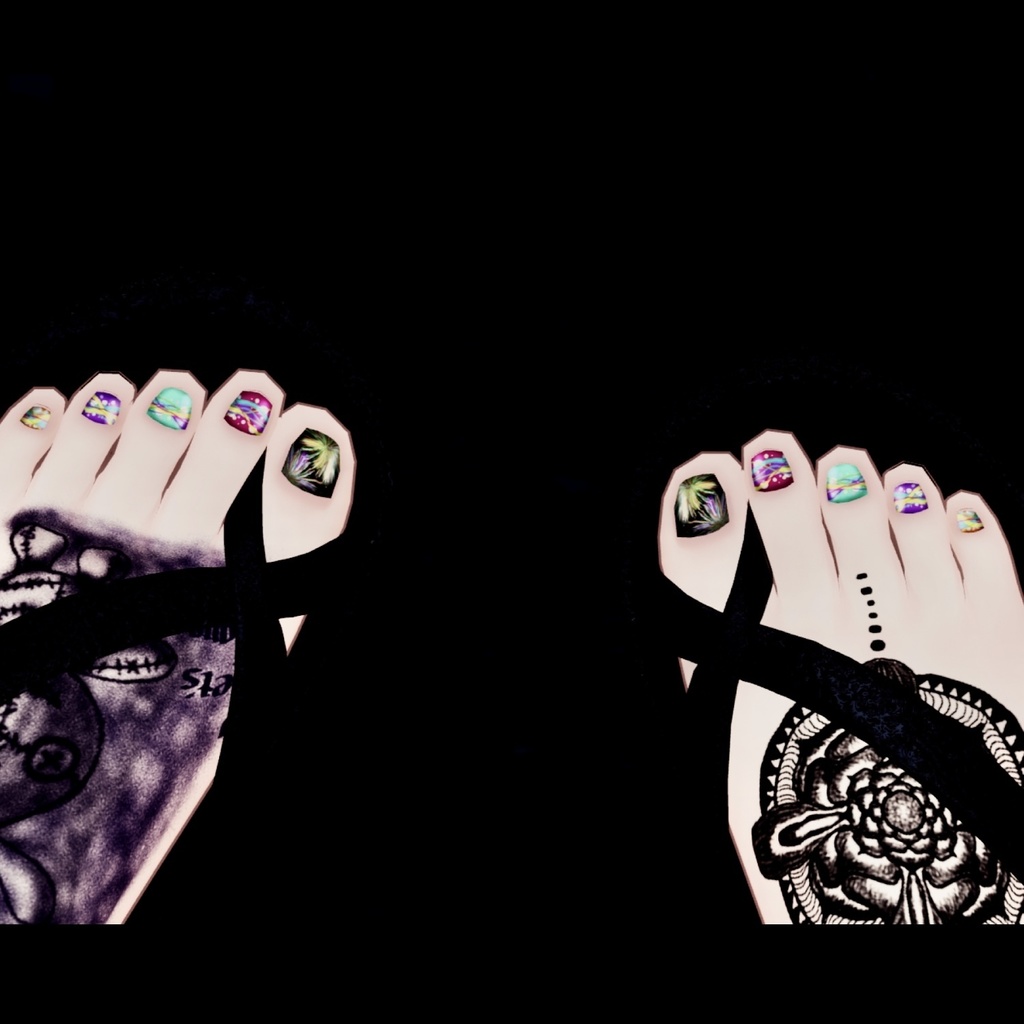 夏祭りネイルセット✨【VRC想定】5アバター対応データ有