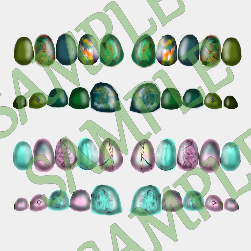 鉱石ネイル【VRC想定】4アバター対応データ有