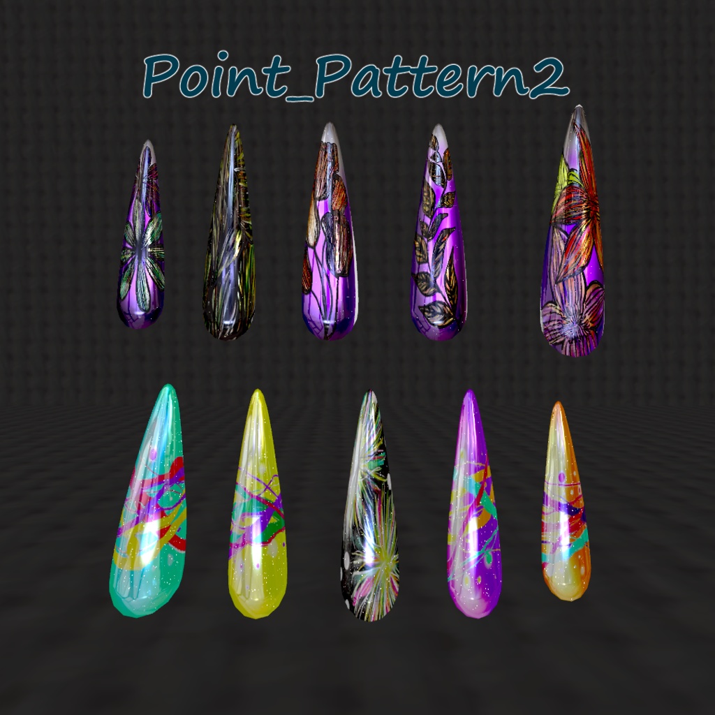 【MA対応】ネイルチップ・ネイルテクスチャセット 販売可※注意事項有【VRC想定】9アバターMA対応済