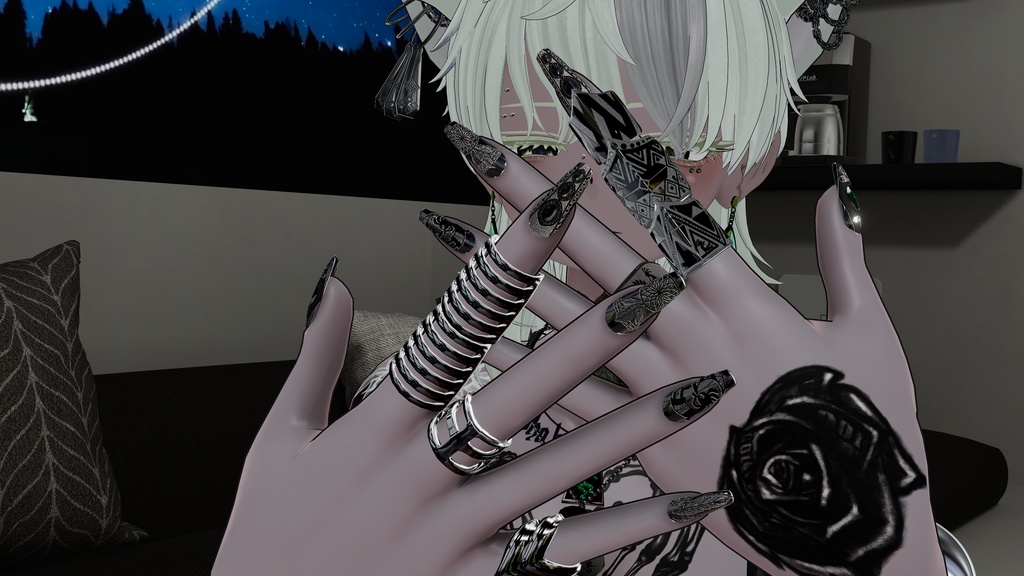 【MA対応】ネイルチップ・ネイルテクスチャセット 販売可※注意事項有【VRC想定】9アバターMA対応済