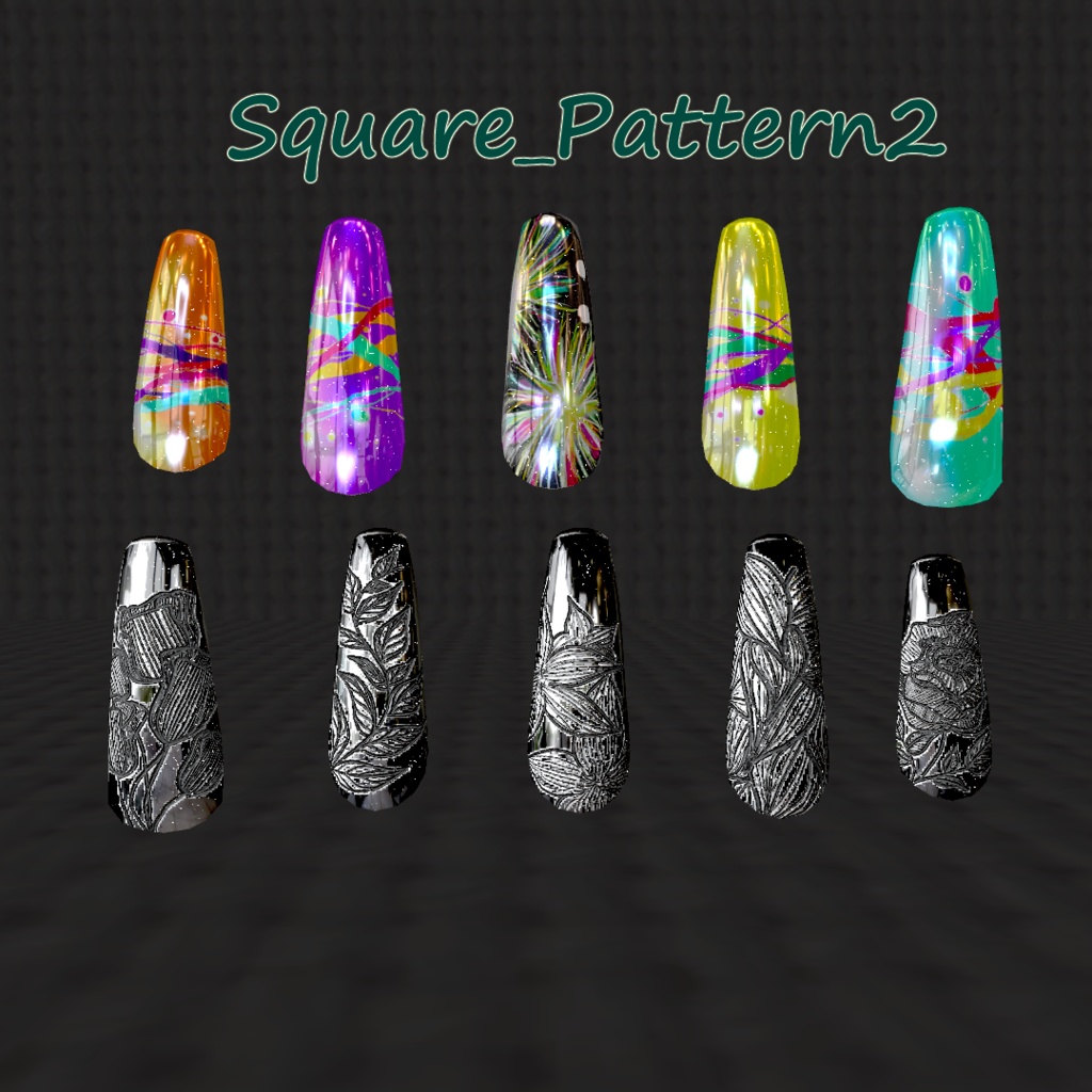 【MA対応】ネイルチップ・ネイルテクスチャセット 販売可※注意事項有【VRC想定】9アバターMA対応済