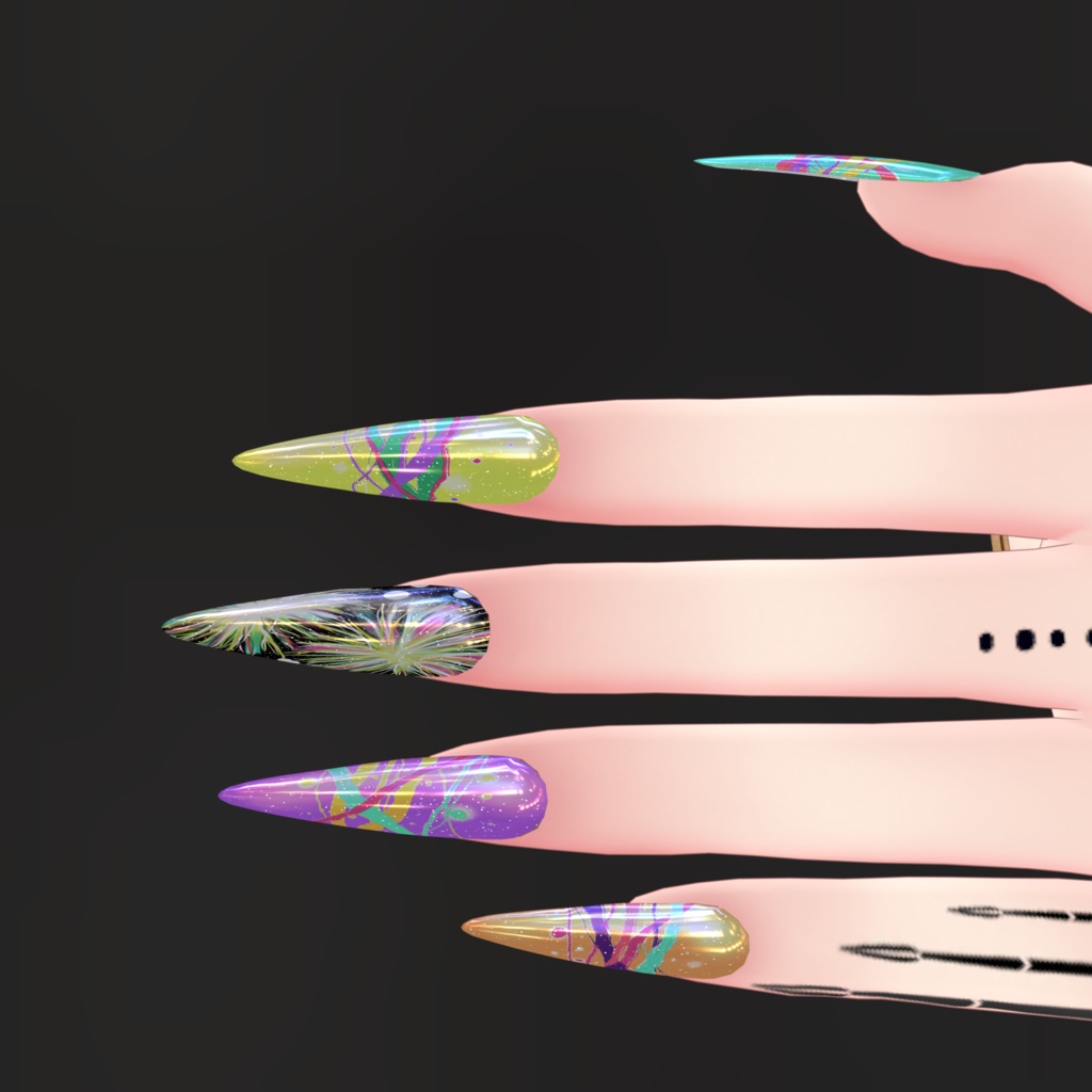 【MA対応】ネイルチップ・ネイルテクスチャセット 販売可※注意事項有【VRC想定】9アバターMA対応済