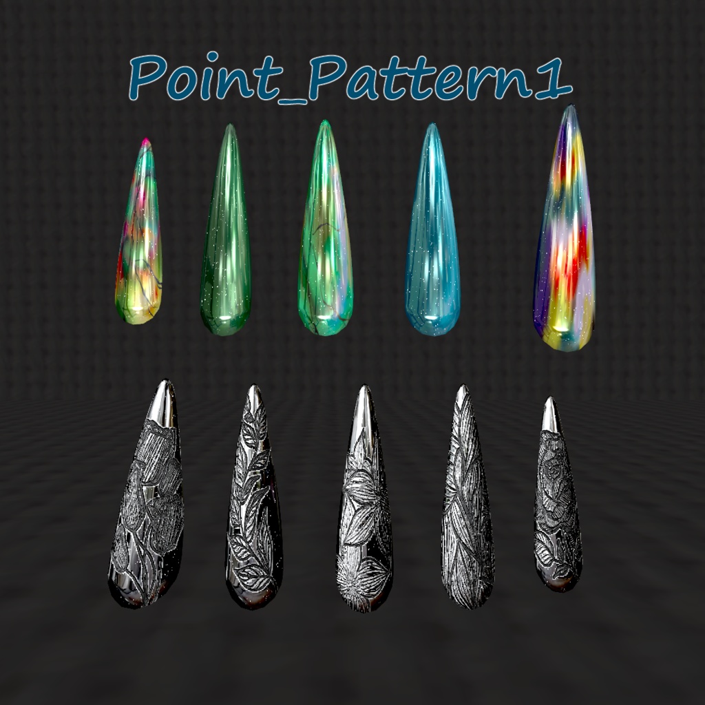 【MA対応】ネイルチップ・ネイルテクスチャセット 販売可※注意事項有【VRC想定】9アバターMA対応済