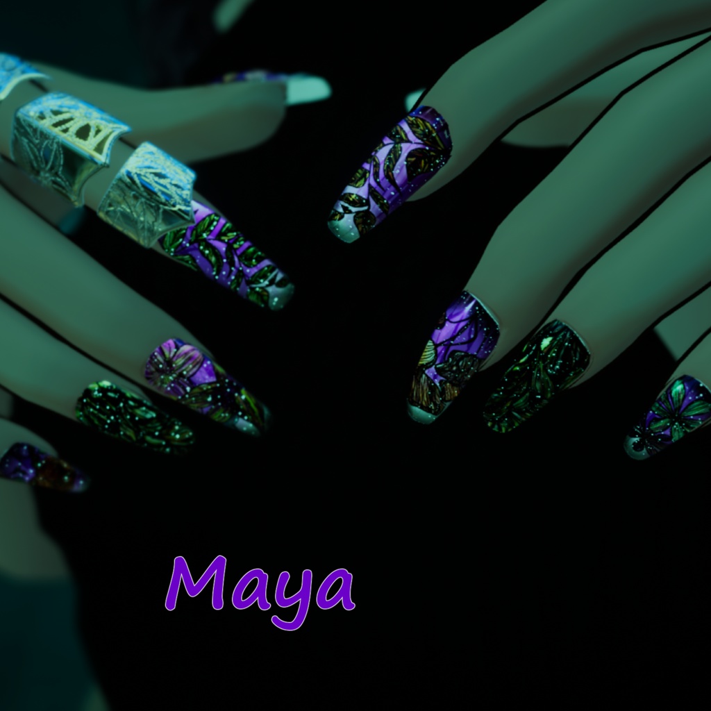 【MA対応】ネイルチップ・ネイルテクスチャセット 販売可※注意事項有【VRC想定】9アバターMA対応済