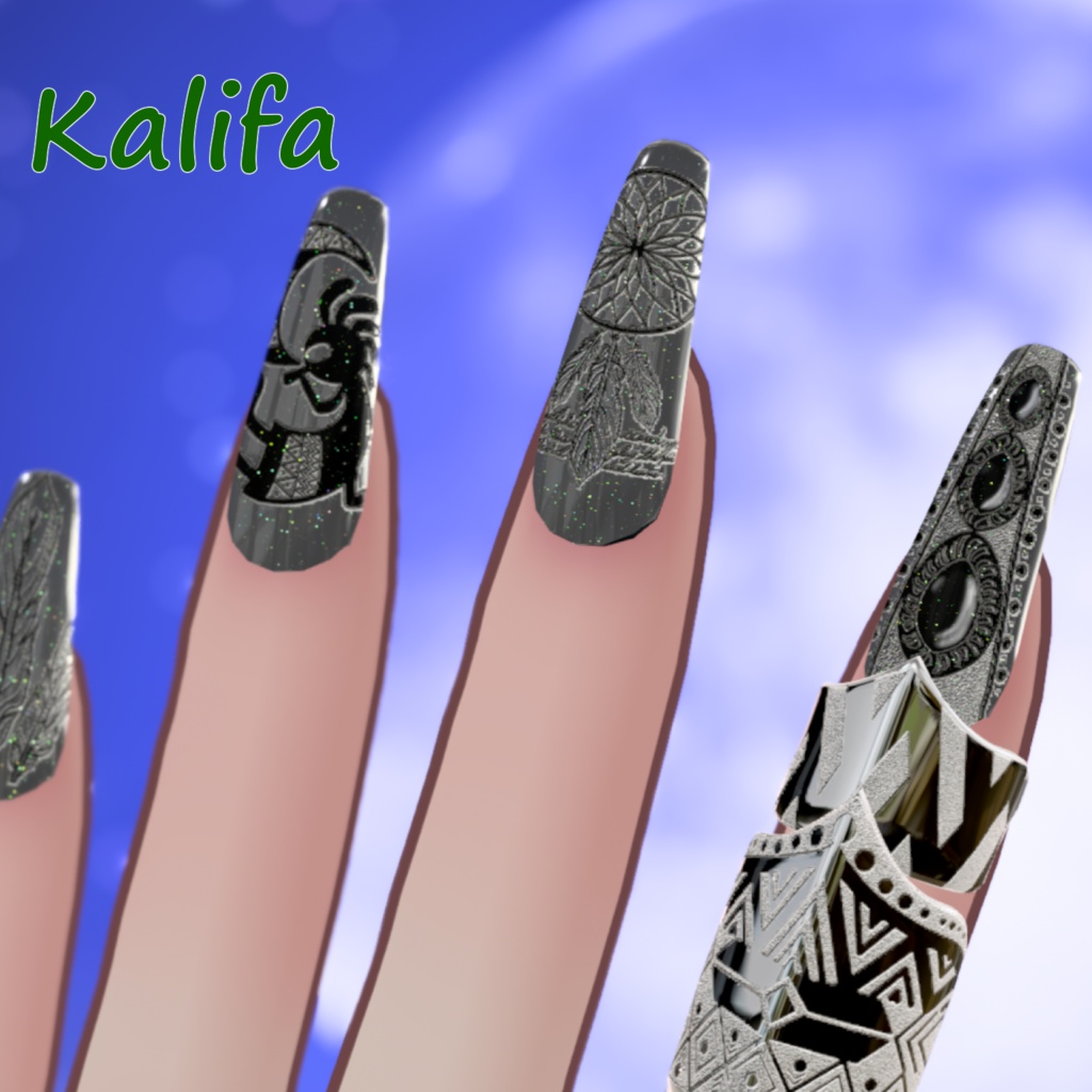 【MA対応】ネイルチップ・ネイルテクスチャセット 販売可※注意事項有【VRC想定】9アバターMA対応済