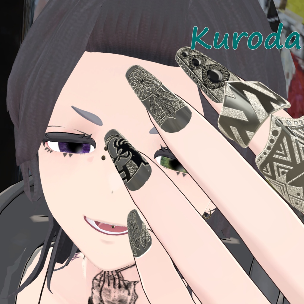 【MA対応】ネイルチップ・ネイルテクスチャセット 販売可※注意事項有【VRC想定】9アバターMA対応済