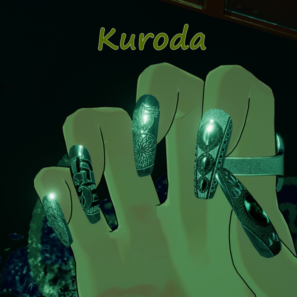 【MA対応】ネイルチップ・ネイルテクスチャセット 販売可※注意事項有【VRC想定】9アバターMA対応済