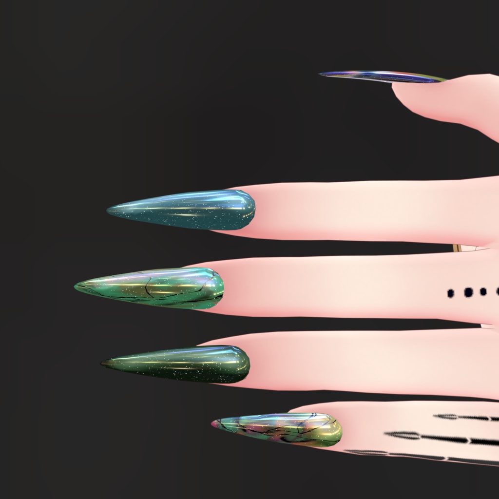 【MA対応】ネイルチップ・ネイルテクスチャセット 販売可※注意事項有【VRC想定】9アバターMA対応済