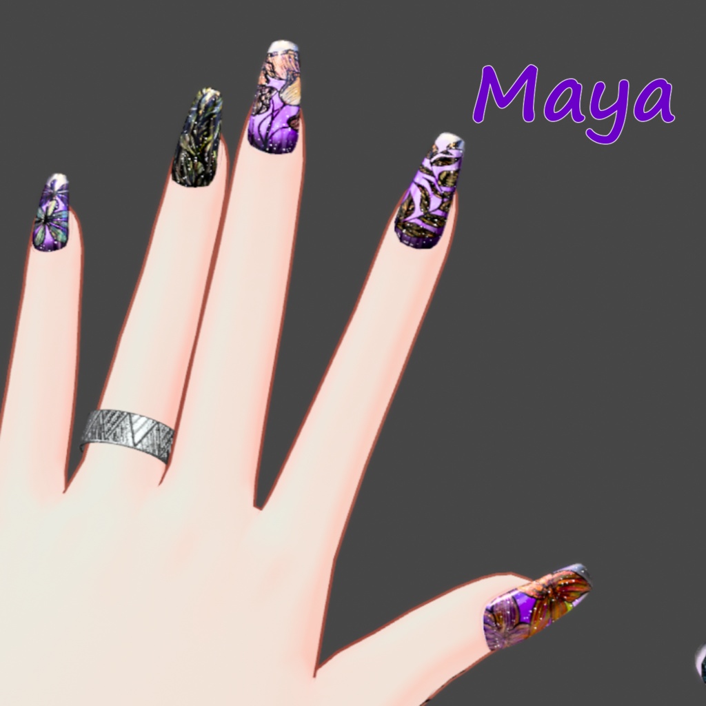 【MA対応】ネイルチップ・ネイルテクスチャセット 販売可※注意事項有【VRC想定】9アバターMA対応済