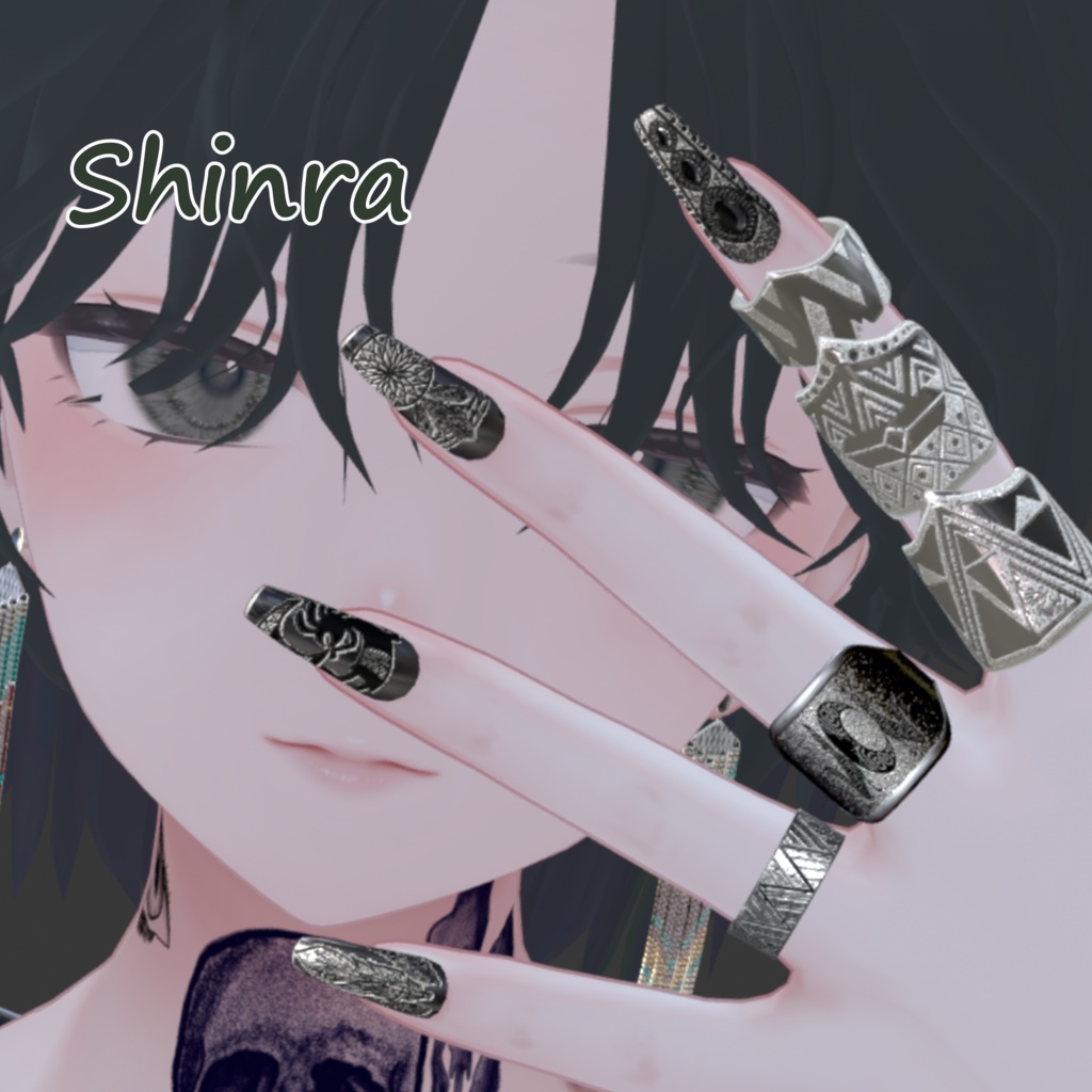 【MA対応】ネイルチップ・ネイルテクスチャセット 販売可※注意事項有【VRC想定】9アバターMA対応済