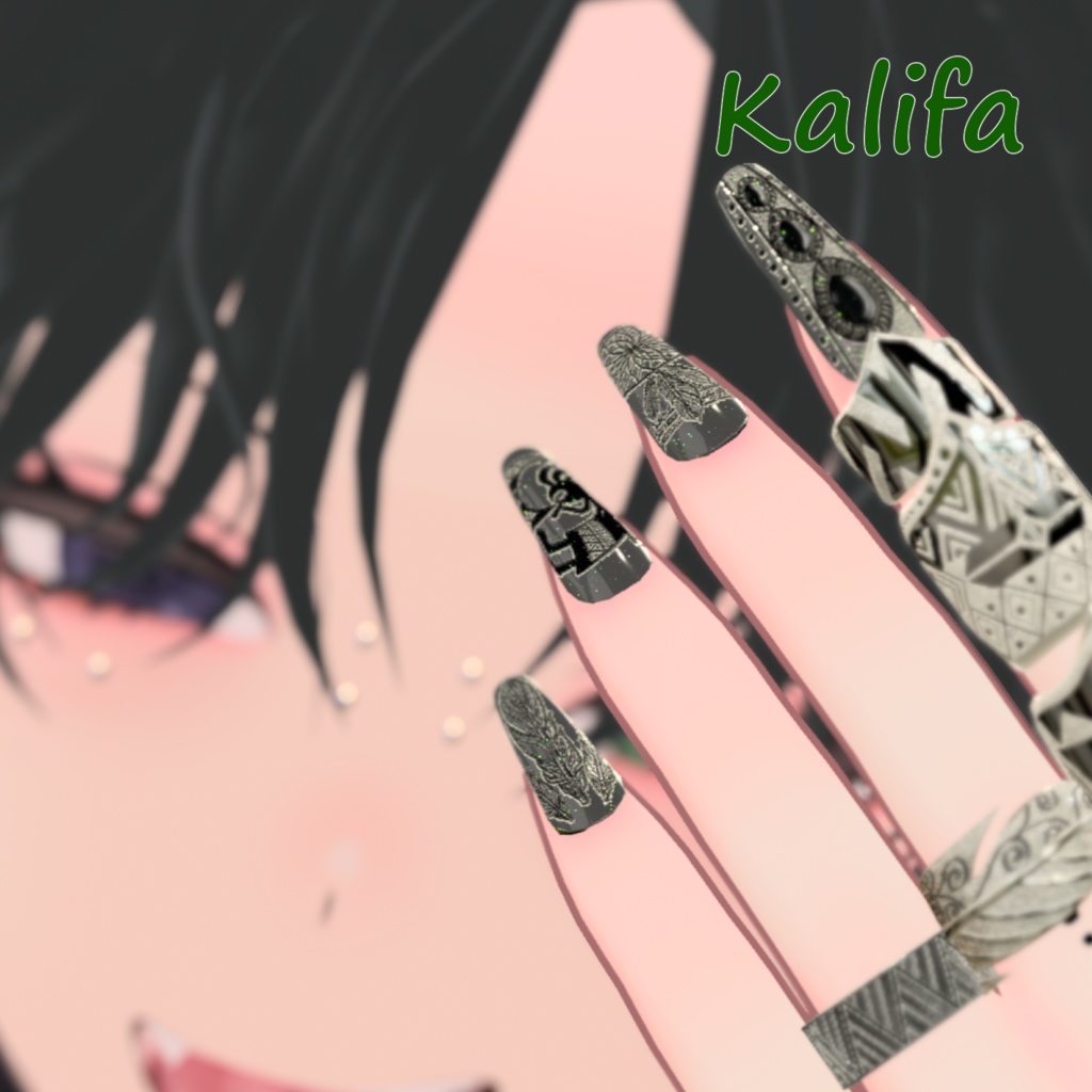 【MA対応】ネイルチップ・ネイルテクスチャセット 販売可※注意事項有【VRC想定】9アバターMA対応済