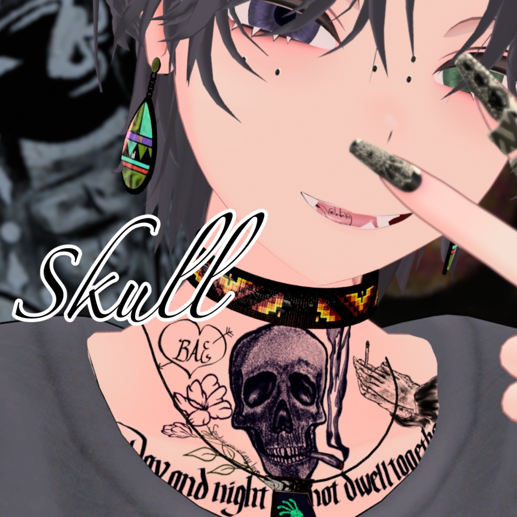 Skull&R.I.P&Clover TattooSet