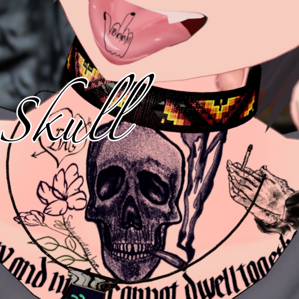 Skull&R.I.P&Clover TattooSet