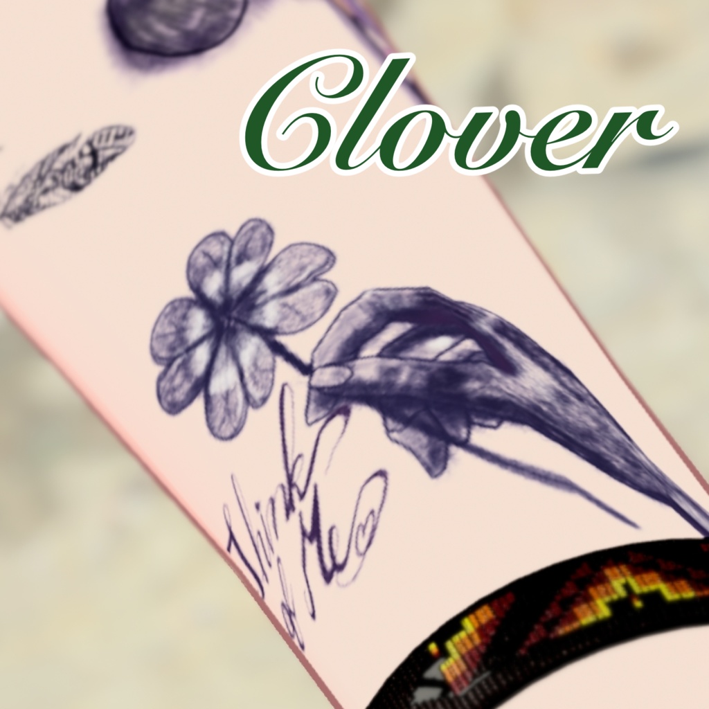 Skull&R.I.P&Clover TattooSet