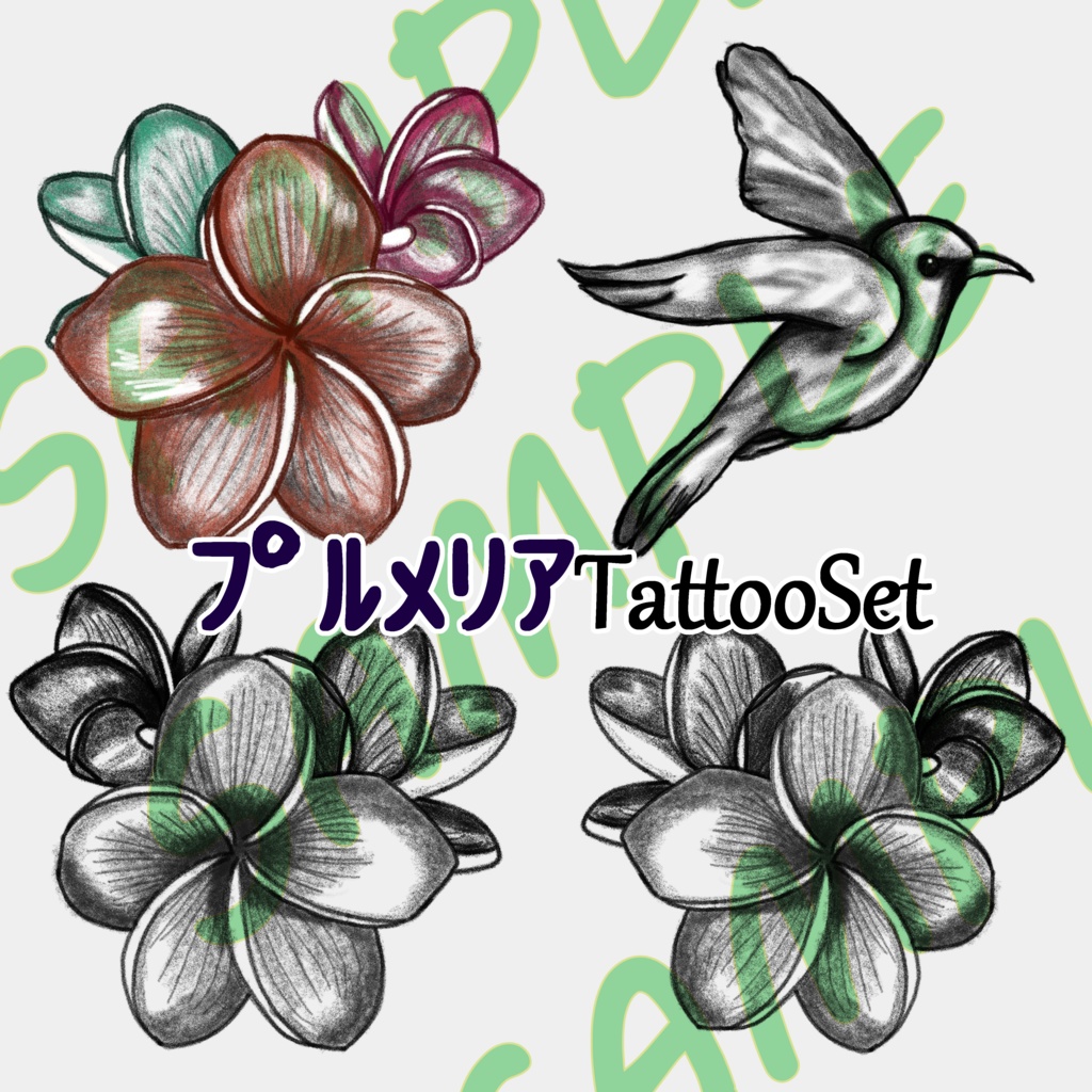 ﾌﾟﾙﾒﾘｱTattooSet