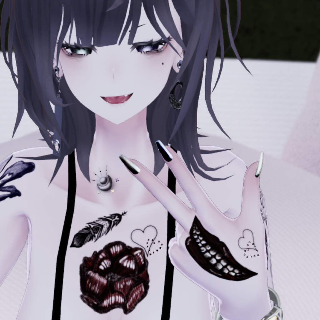 【Free】PiercedTattooSet 【VRC想定】無料配布