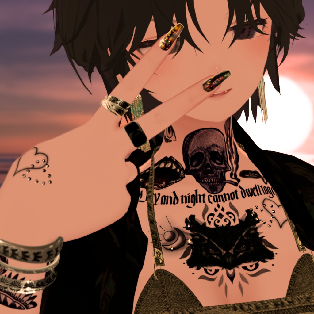 【Free】PiercedTattooSet 【VRC想定】無料配布