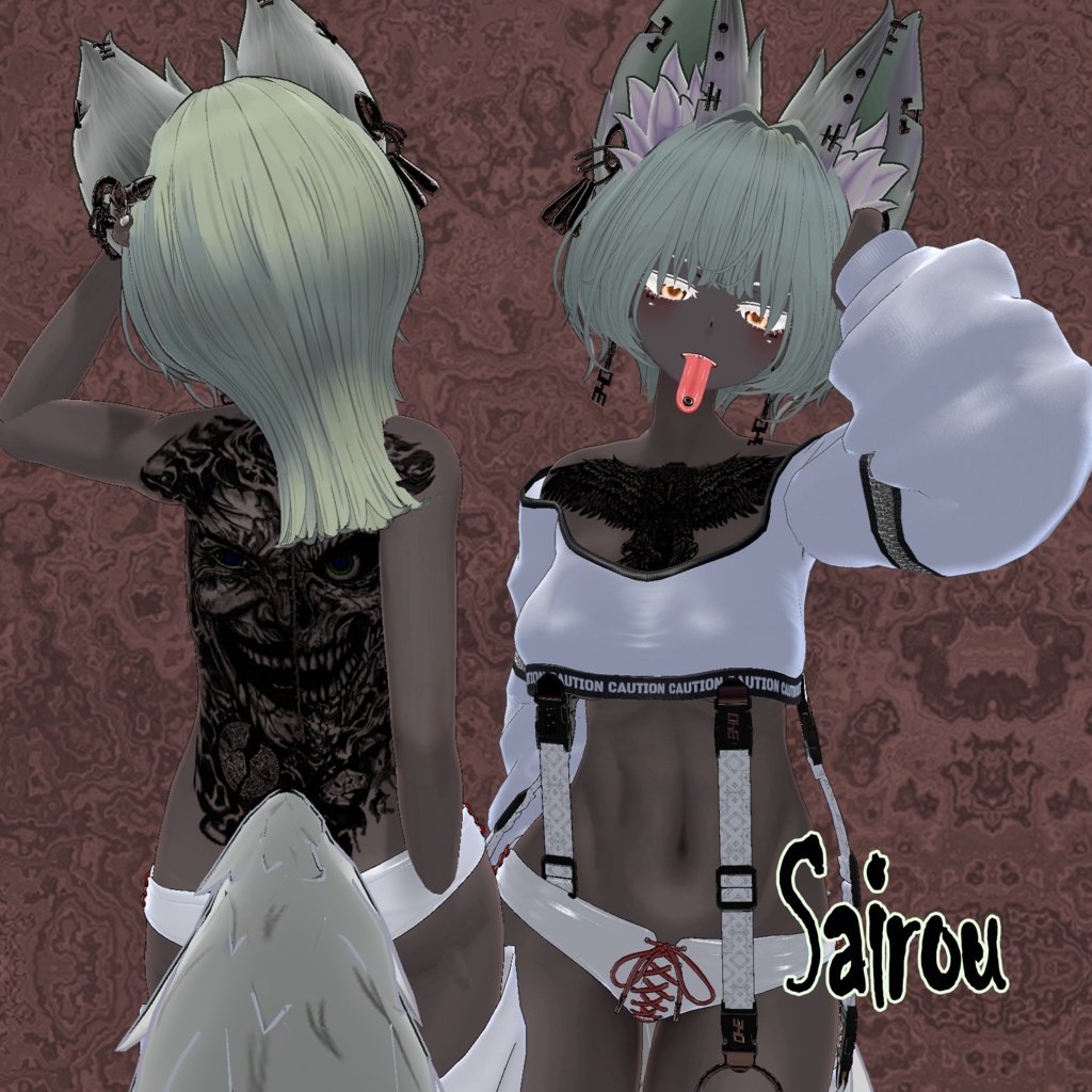 TwoFaceTattooSet【VRC想定】10アバター対応データ有