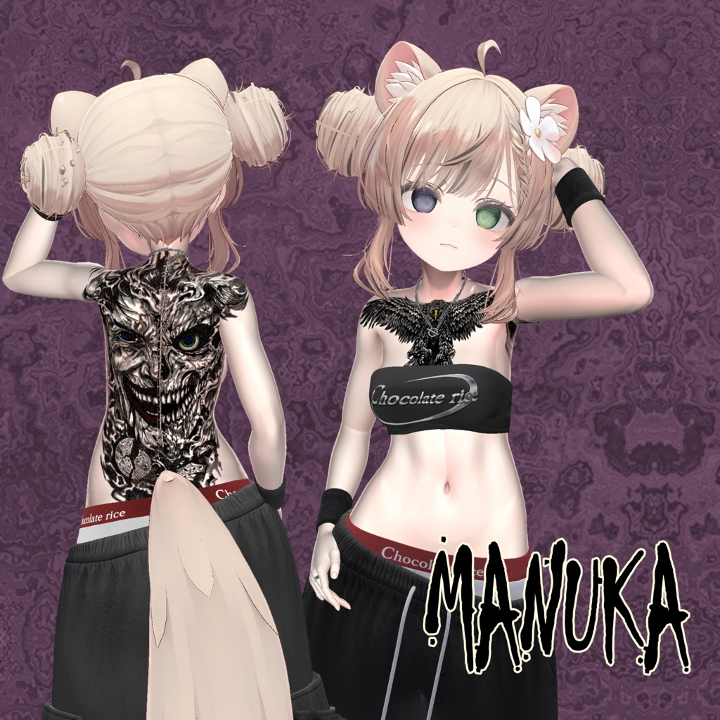 TwoFaceTattooSet【VRC想定】10アバター対応データ有