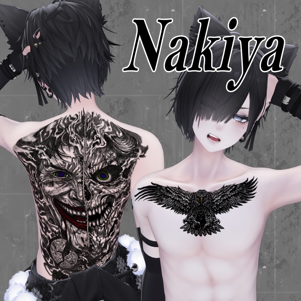 TwoFaceTattooSet【VRC想定】10アバター対応データ有