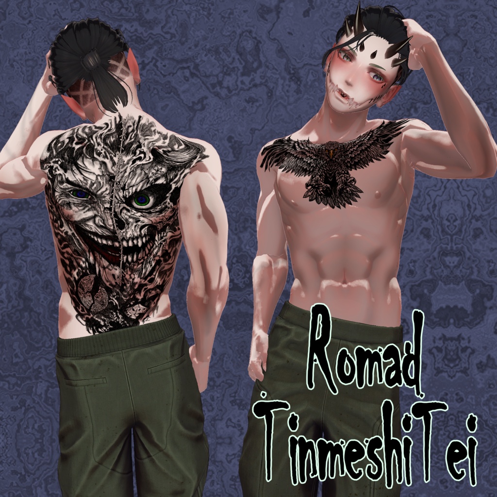 TwoFaceTattooSet【VRC想定】10アバター対応データ有