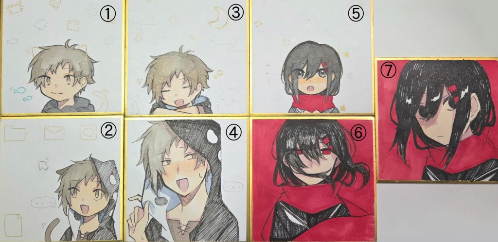 手描きミニ色紙