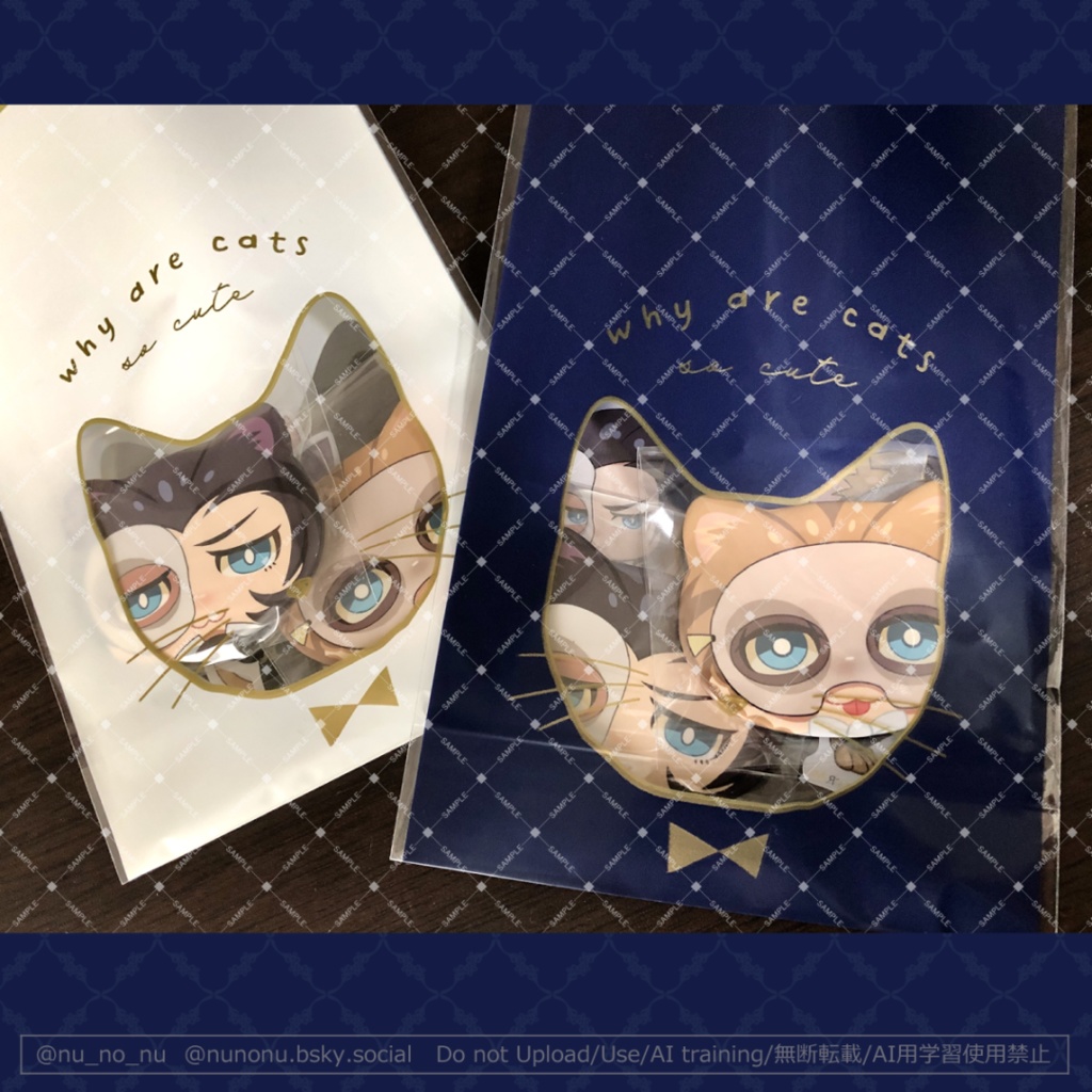 猫耳缶バッチ&フレークシールセット