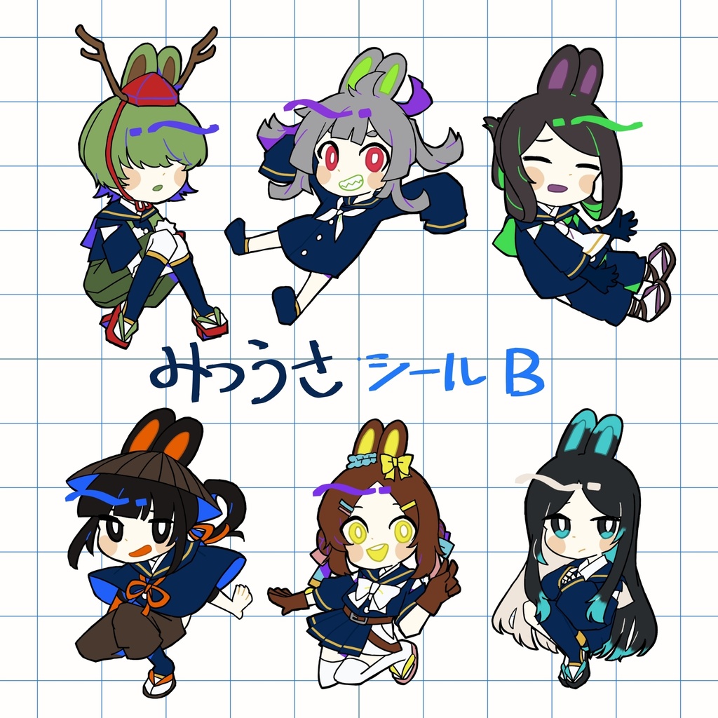 「満つ月のうさぎ」シールセット