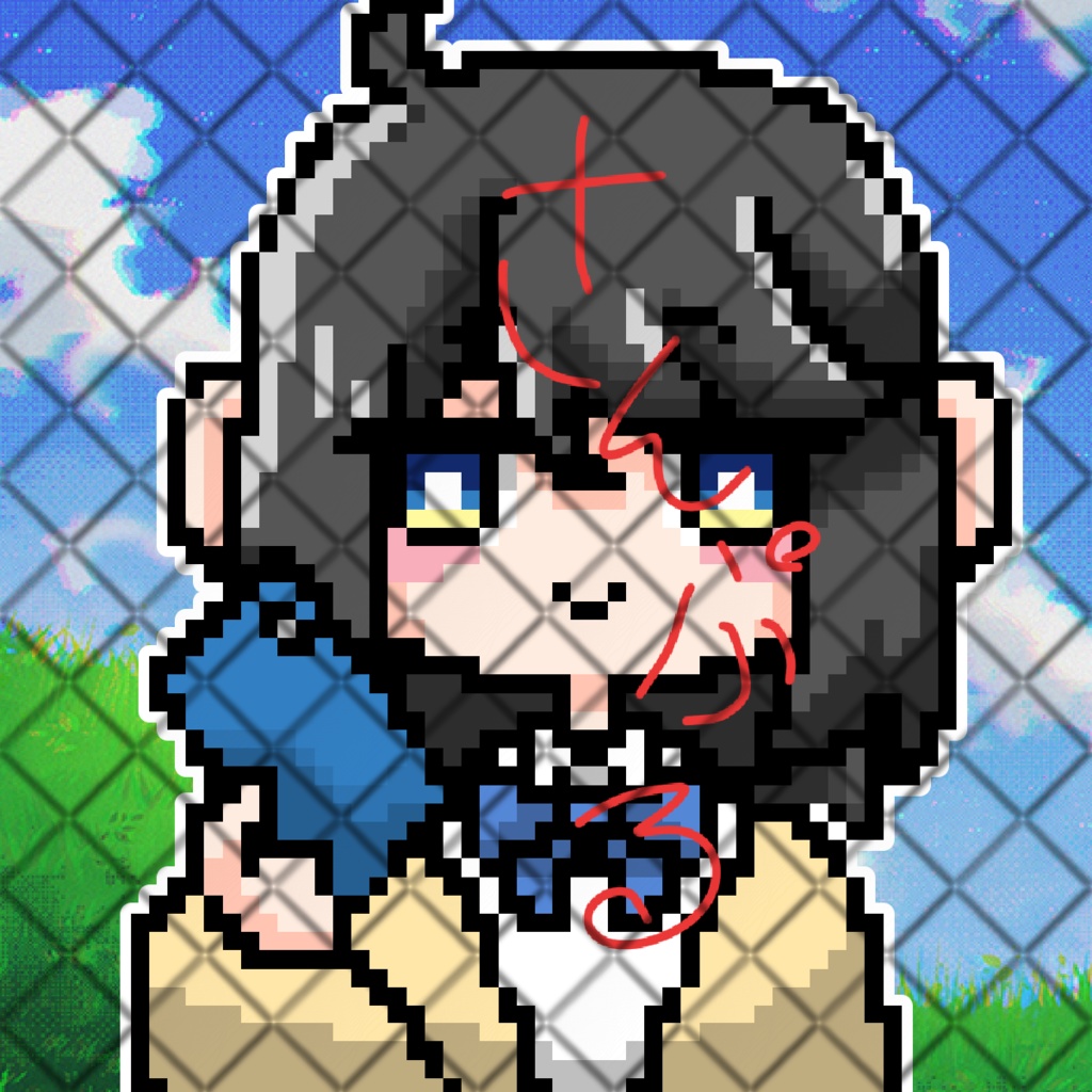 ドット絵SNSアイコン。手差分4種類セット