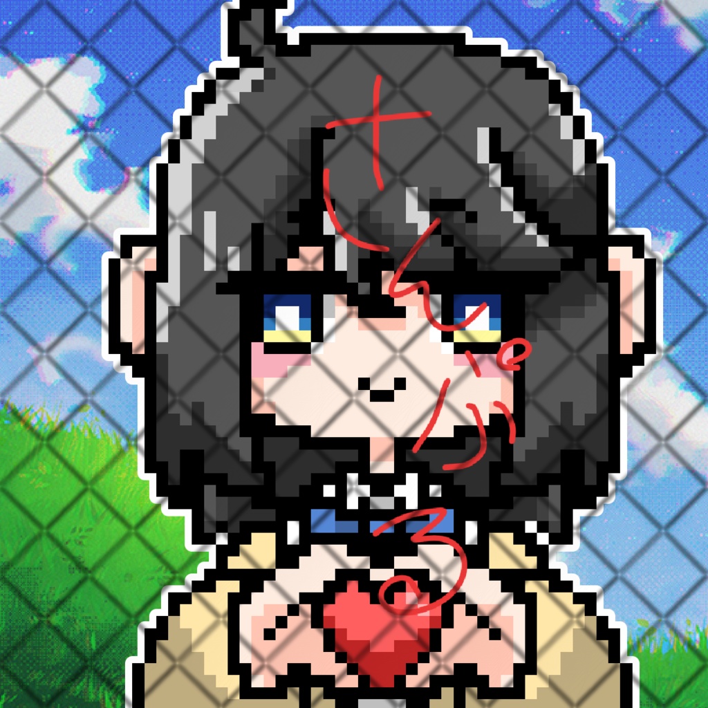 ドット絵SNSアイコン。手差分4種類セット