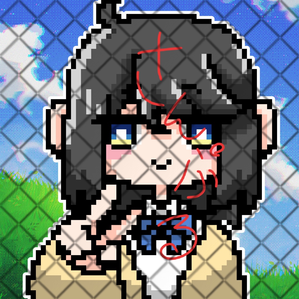 ドット絵SNSアイコン。手差分4種類セット