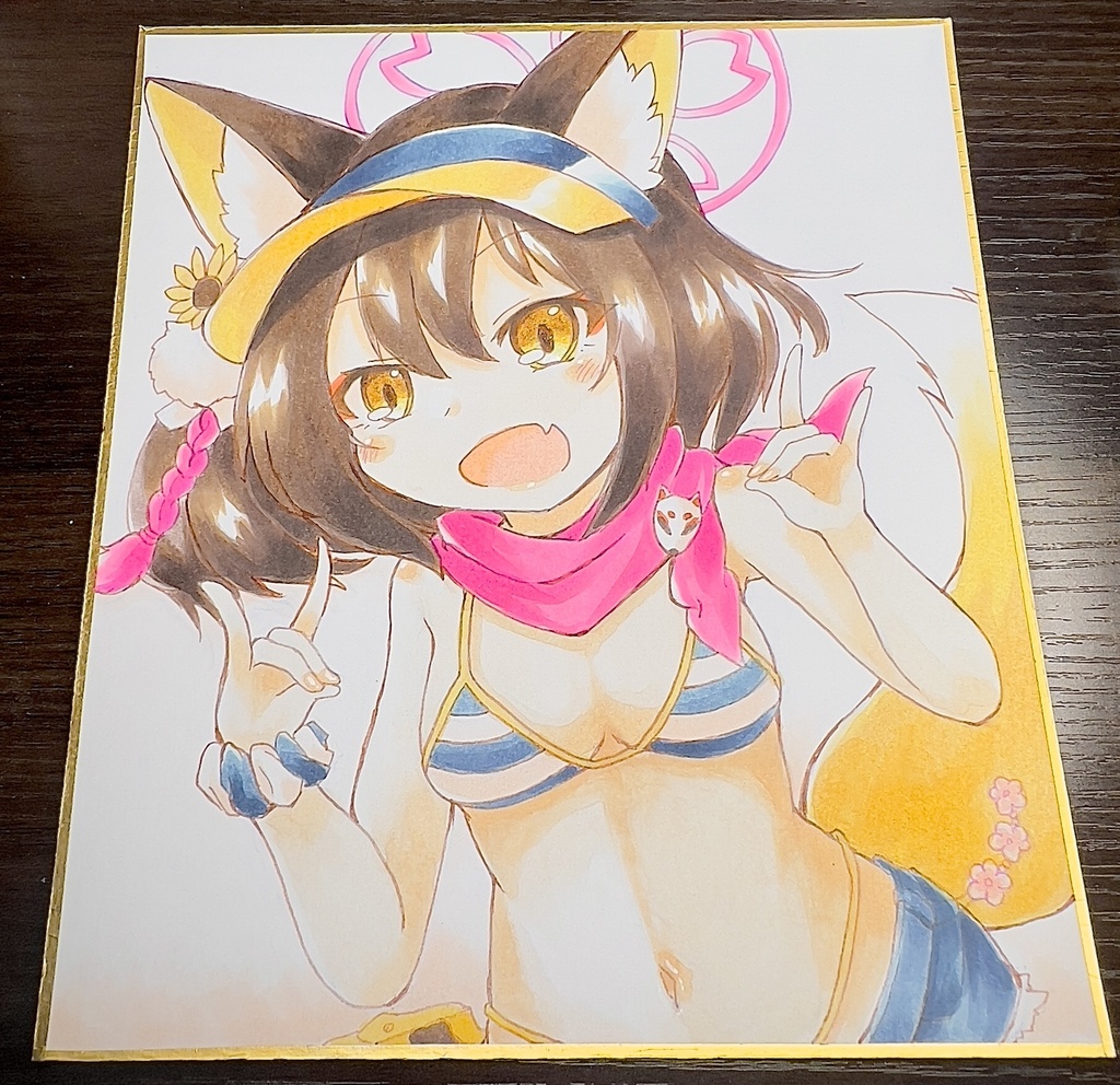水着イズナ色紙