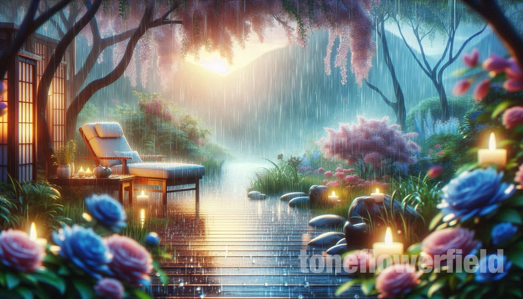 Enchanted Rainy Garden – Healing Wallpaper Set of 3