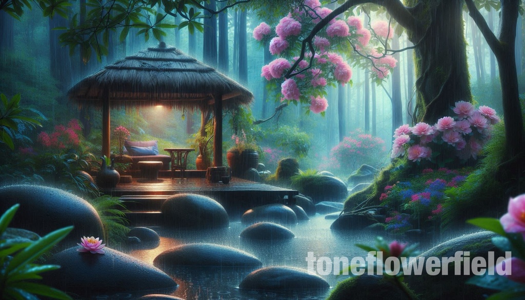 Enchanted Rainy Garden – Healing Wallpaper Set of 3