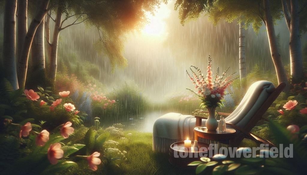 Enchanted Rainy Garden – Healing Wallpaper Set of 3