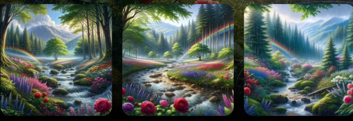 Healing Rainbow Forest - 3 Artworks Set