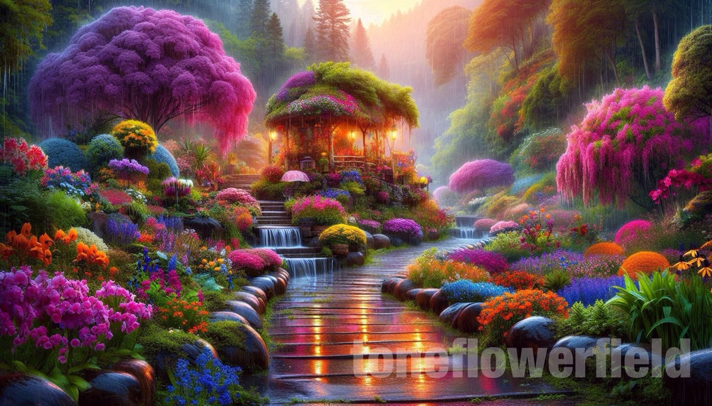 Secret Garden in the Enchanted Rain