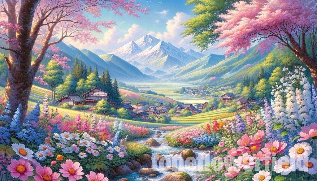 Blooming Valley under the Spring Sun