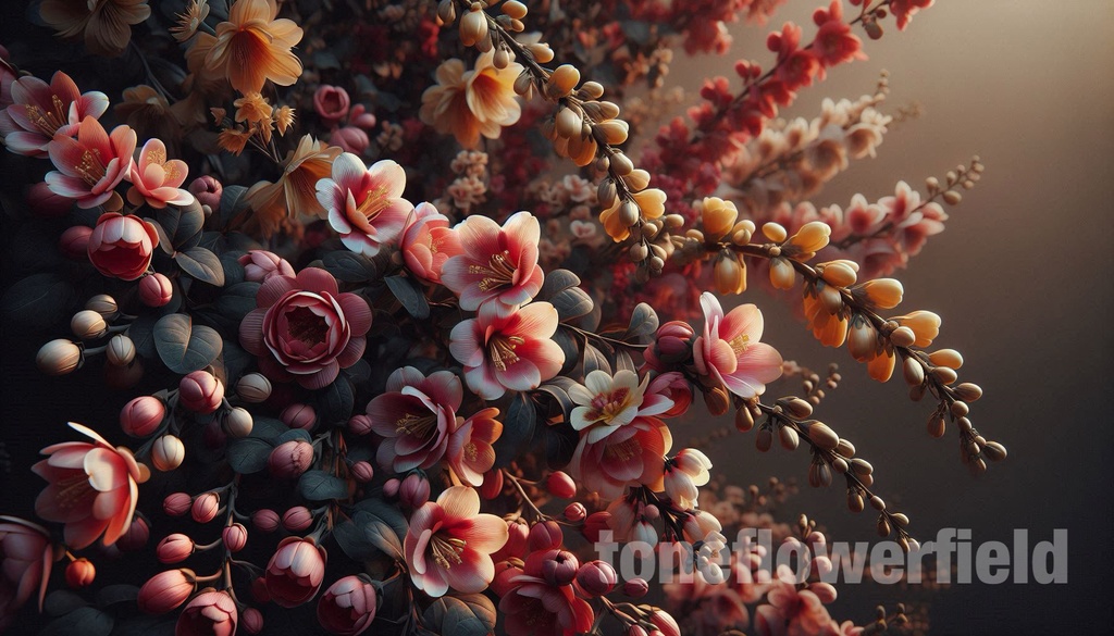 Twilight Garden – Elegant Fantasy Flower Wallpaper