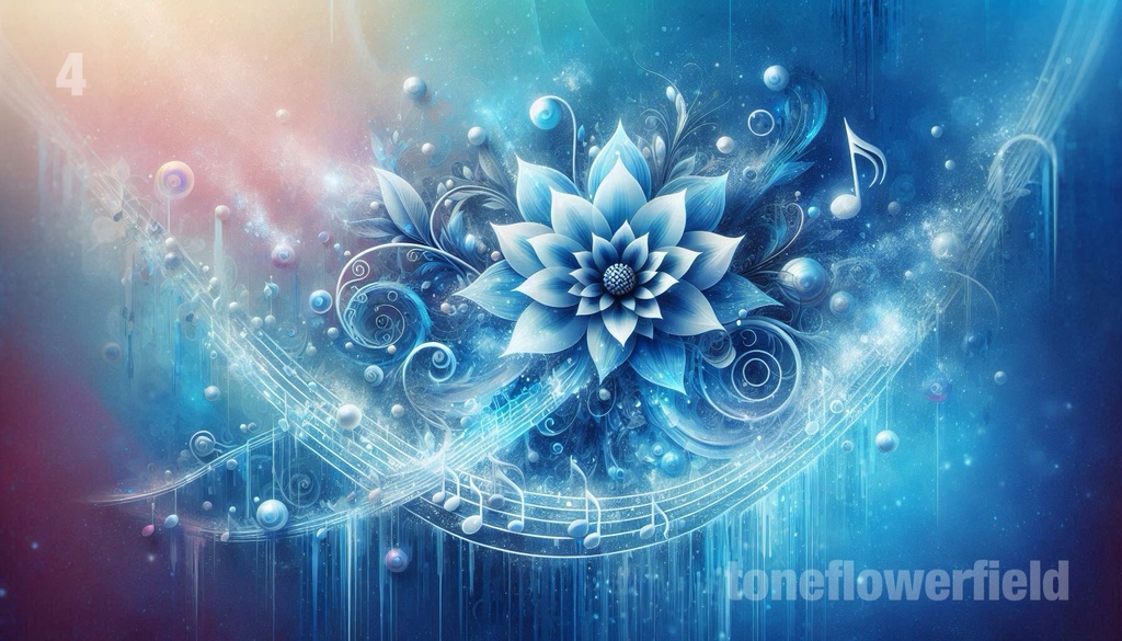 Mystical Musical Blossom - Blue Lotus Digital Art Collection with Dancing Notes