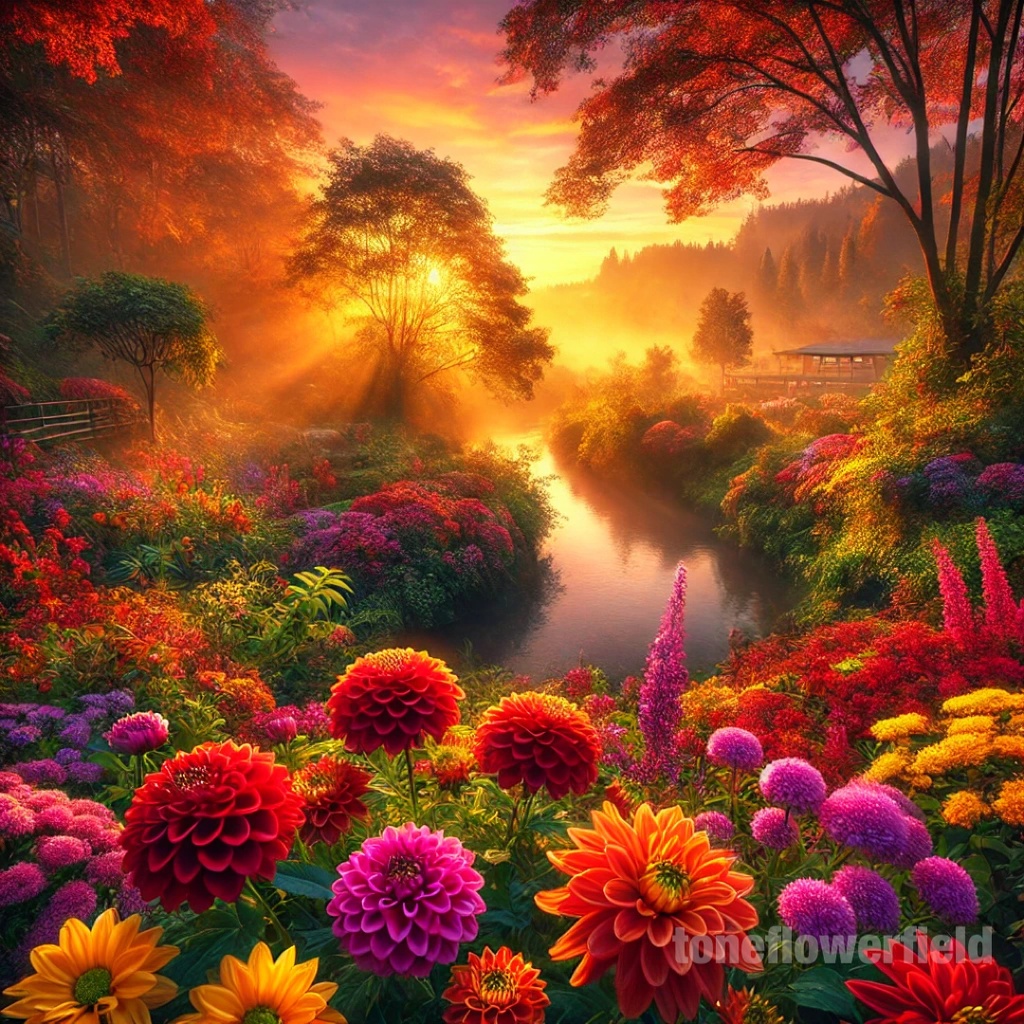 Rain and Light Forest: Rainbow-Colored Stream