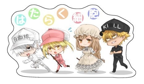 免疫4人アクリルバッチ