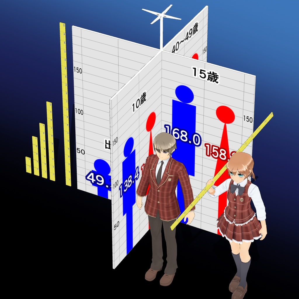 「キャラでっか!全員バスケ選手かよw」「天井低すぎ(笑)」防止定規(3D定規)