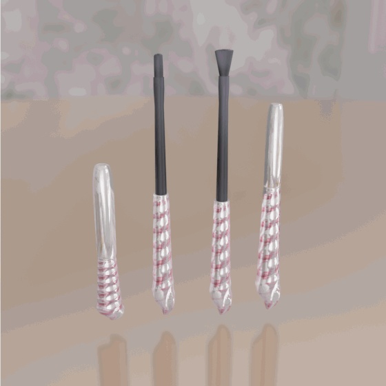 【3D素材】真珠貝のシェルメイクパレット Blue&White/アイライナー・マスカラ・アイシャドウブラシ付属/実寸大