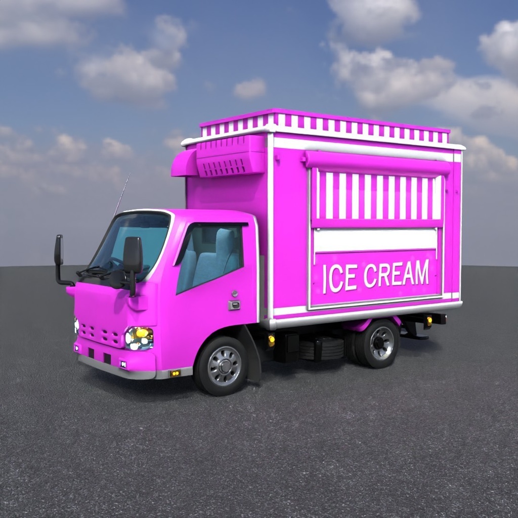 アイスクリーム販売車ver1.0(3D) /Blender・クレジット不要・商用可