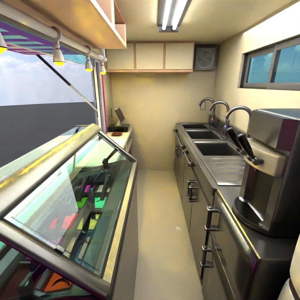 アイスクリーム販売車ver1.0(3D) /Blender・クレジット不要・商用可