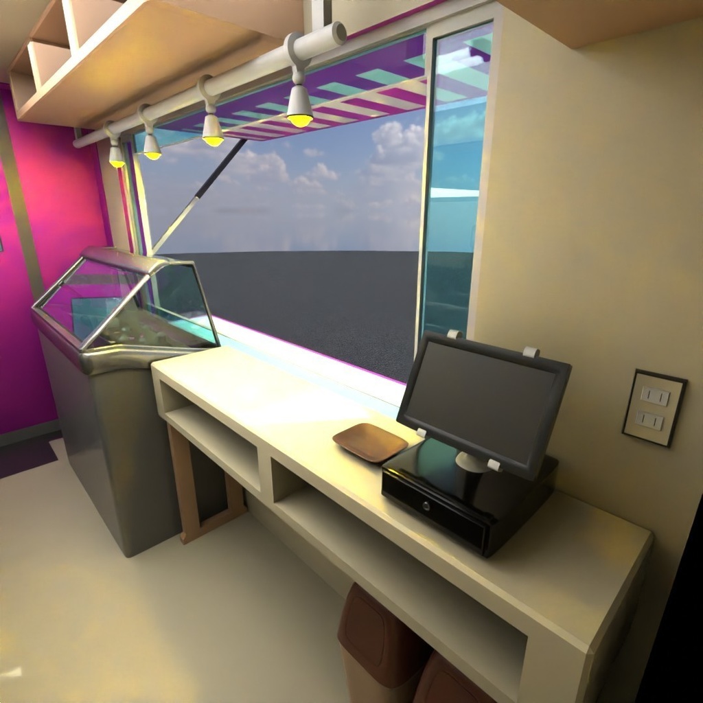 アイスクリーム販売車ver1.0(3D) /Blender・クレジット不要・商用可