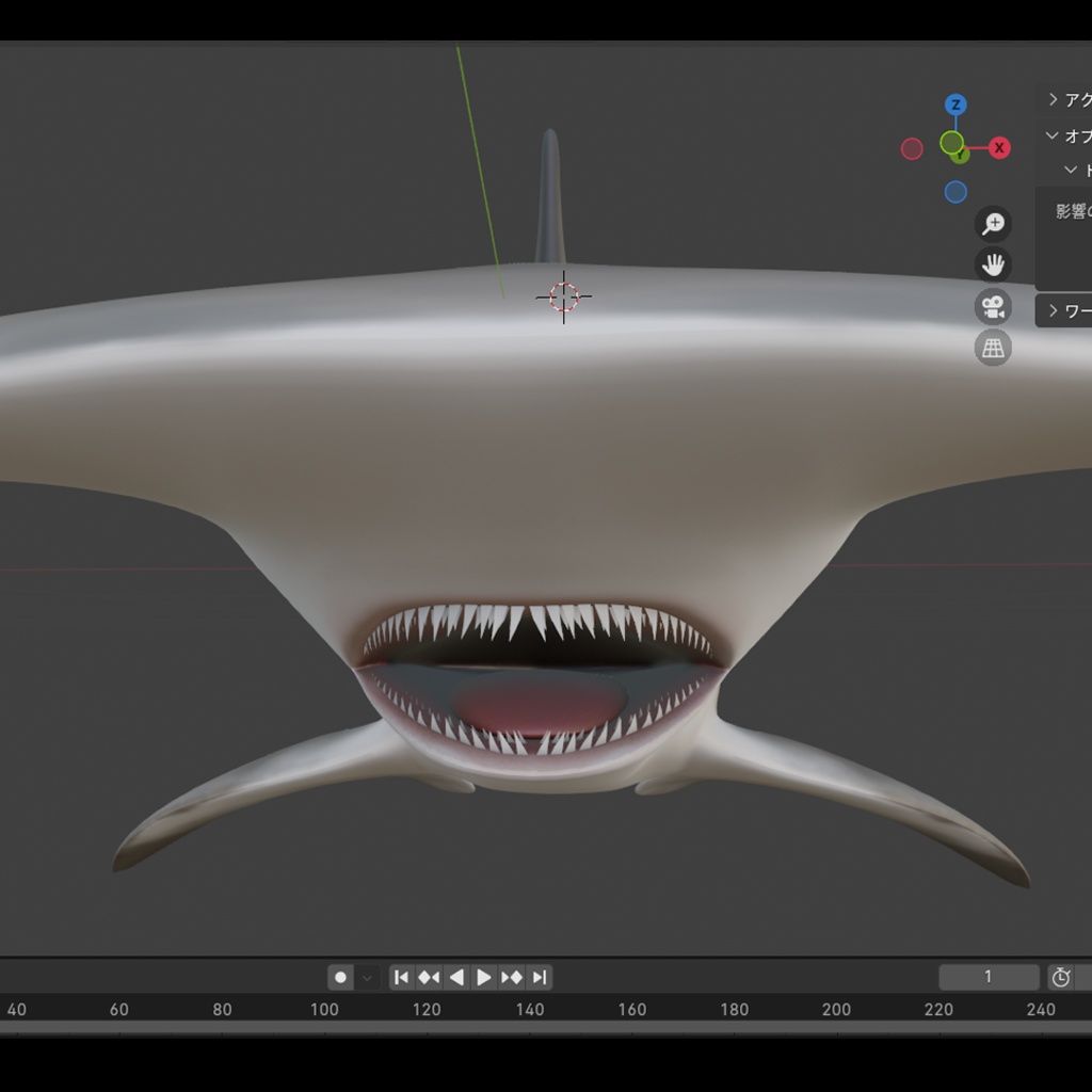 3D シュモクザメ ver2.0 (全身可動/Blender/FBX/サメシリーズ)