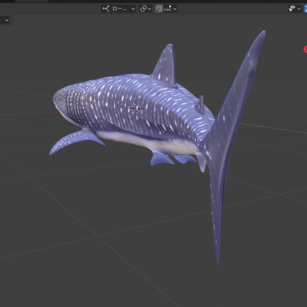 3D ジンベエザメ ver1.0.0 (全身可動/Blender/FBX/サメシリーズ)