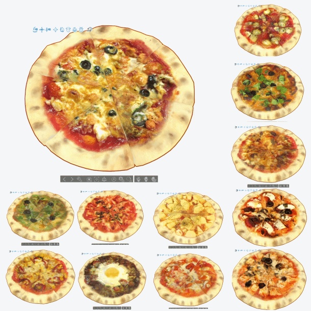 3D厚焼きピッツァ12種+ピザボックス・トレー(Blender/FBX/可動/メタバース)